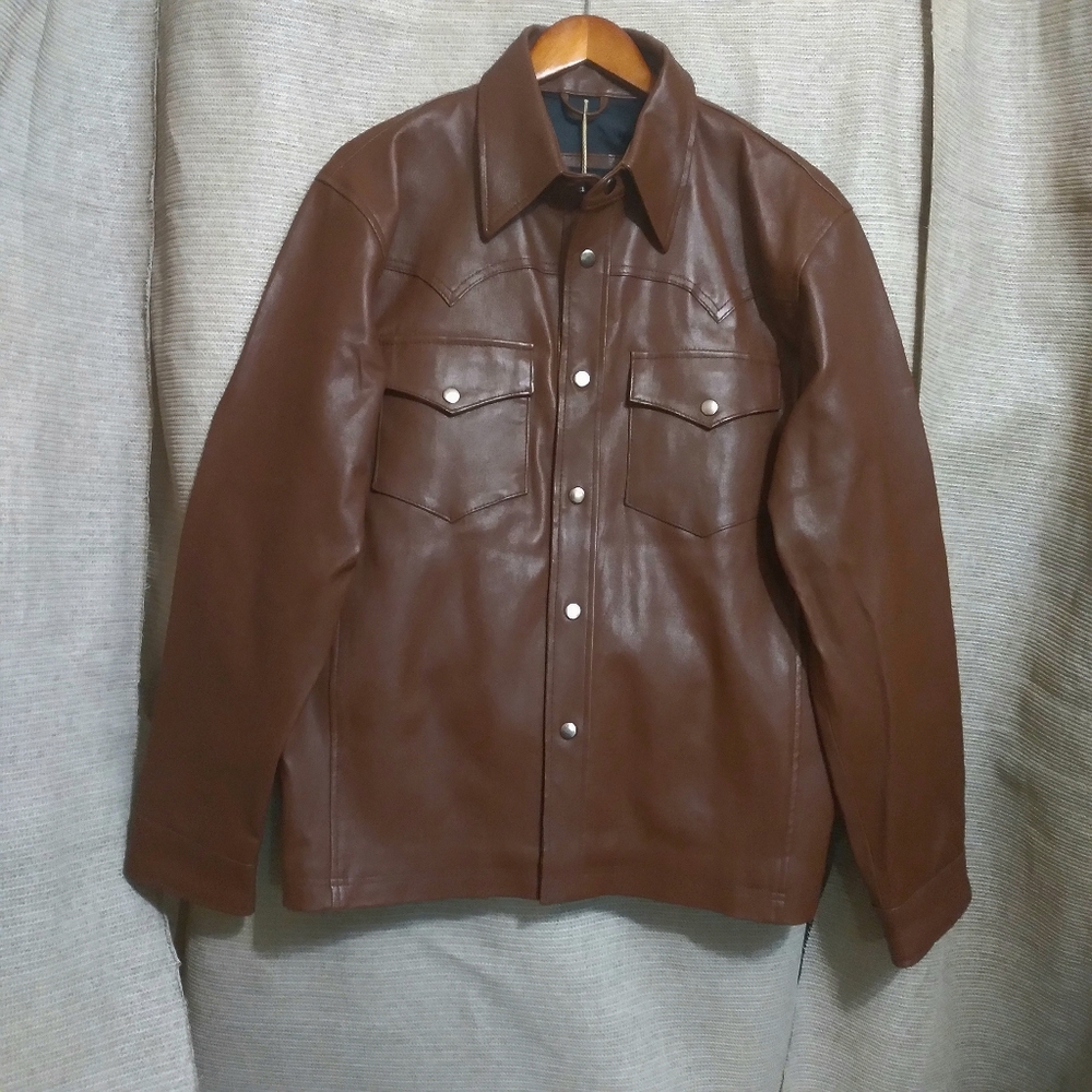 NEW LEATHER CULT CUSTOM HIDE COUTURE BROWN JACKET SIZE MEDIUM